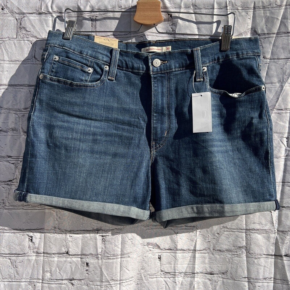 Levi's Women's Mid-Length Denim Mid-Stretch Super Soft Short 33 16 NWT